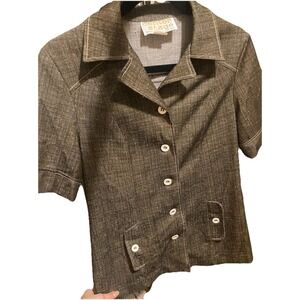 Vintage Women's Center Stage 1970's Collared Button Down Shirt